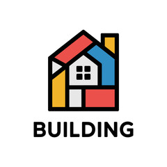 Fototapeta premium Abstract building logo architecture line art logo design