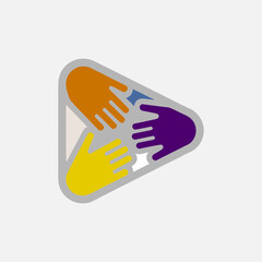 Vibrant Triangle Hand Logo for YouTubers and Creators