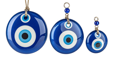 Nazar Boncugu PNG Set – Traditional Turkish Evil Eye Charms, Blue and White, Transparent Background