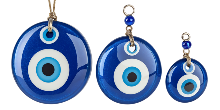 Nazar Boncugu PNG Set – Traditional Turkish Evil Eye Charms, Blue and White, Transparent Background