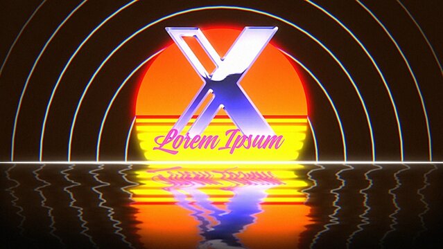 Sunrise Water Ripple Old VHS Grunge Metal Logo Reveal