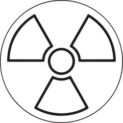 Black and white radiation symbol icon