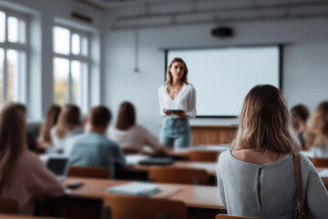 modern educational setting featuring curriculum plan on wall enhanced with ar objects