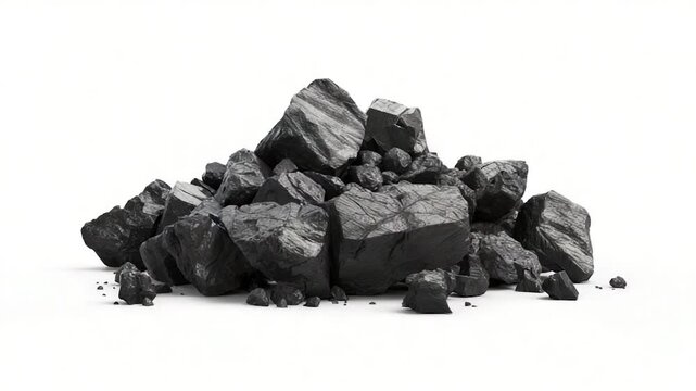 A small collection of dark rocks placed on a light-colored surface