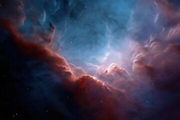 Obraz premium Stunning cosmic nebula: vibrant interstellar clouds and celestial wonders