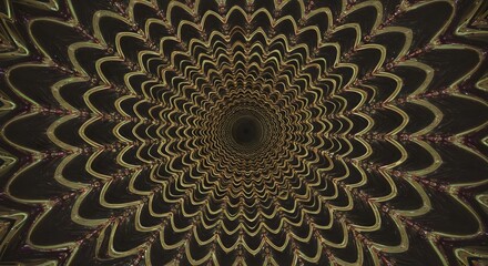 Neon Glow Fractal Pattern with Hypnotic Geometric Shapes