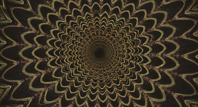 Neon Glow Fractal Pattern with Hypnotic Geometric Shapes