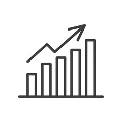 Vector icon of a growth up arrow sign business success on an abstract direction icon background for a web banner that represents a market trend