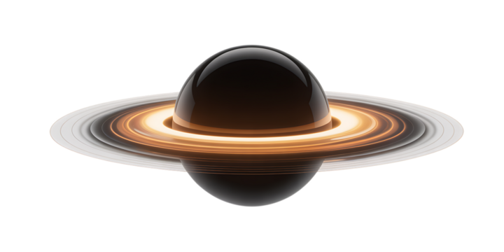 Stunning ringed planet illustration with golden light creating a cosmic spectacle