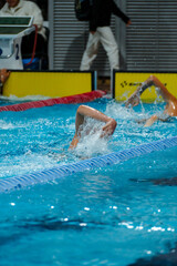 Professional Swimming Action in Water