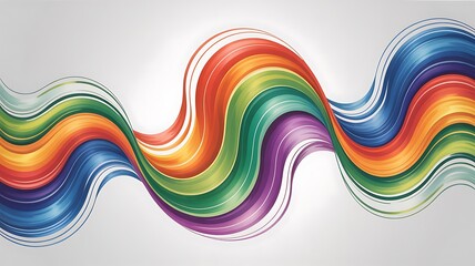 Vibrant Rainbow Wave Abstract Background: Colorful Swirls, Dynamic Design, Positive Energy