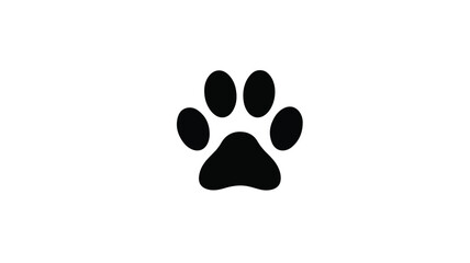 Black Paw Print Vector - Simple Graphic of Dog or Cat