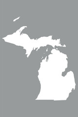 Vector graphic artwork suitable for print and web containing flat detailed map of MICHIGAN