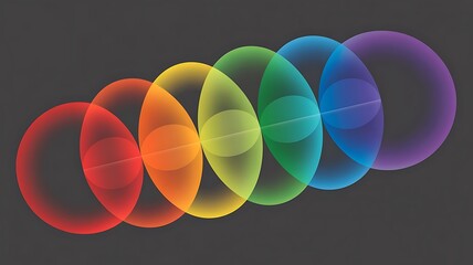 Abstract Rainbow Orb Network:  Modern, Serene, and Dynamic Design Element.
