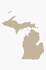 Vector graphic artwork suitable for print and web containing flat detailed map of MICHIGAN