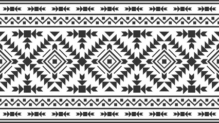 Ethnic pattern seamless geometric design. Traditional design for background, carpet, wallpaper, clothes, wrapping cloth, batik. Vector illustration.