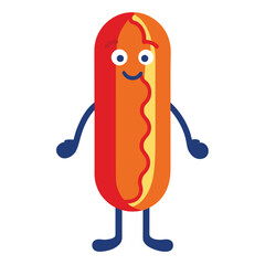 Hotdog Character Iconic American Food Simplified