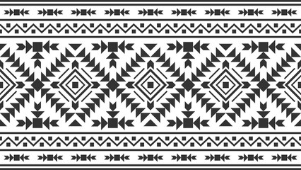 Ethnic pattern seamless geometric design. Traditional design for background, carpet, wallpaper, clothes, wrapping cloth, batik. Vector illustration.