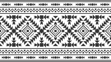 Ethnic pattern seamless geometric design. Traditional design for background, carpet, wallpaper, clothes, wrapping cloth, batik. Vector illustration.