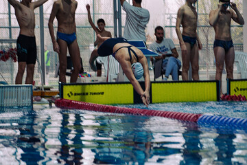 Professional Swimming Action in Water