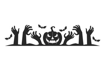 Halloween elements border