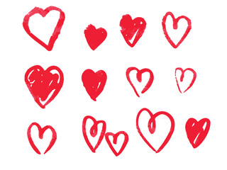 Hand drawn Heart ink background  vector