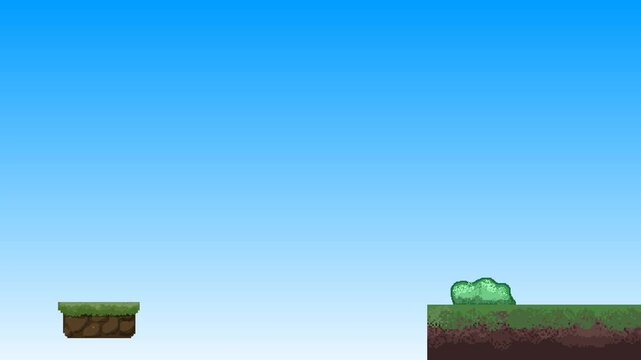Pixel Art Knight Character Jumps and Runs Through a Retro 2D Platformer Game Level.