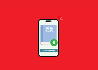 User guide phone. User manual. Vector illustration of instruction manual 