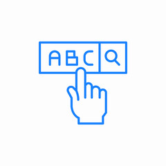 alphabet selection click icon sign vector