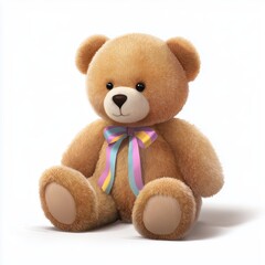 Obraz premium Classic teddy bear with oversized head soft texture indoor setting whimsical design playful atmosphere