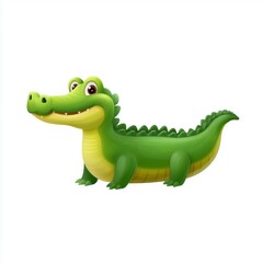 Fototapeta premium Playful cartoon crocodile character bright green design digital art whimsical environment fun viewpoint creative concept