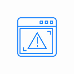 browser warning triangle icon sign vector