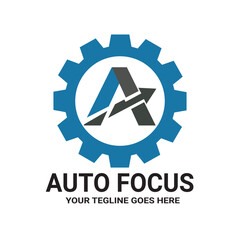 Modern Auto Focus Gear Logo Design