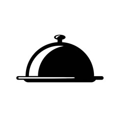 Restaurant Food Serving Tray Cloche Icon Vector Illustration