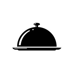 Restaurant Food Serving Tray Cloche Icon Vector Illustration