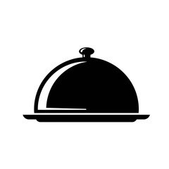 Obraz premium Restaurant Food Serving Tray Cloche Icon Vector Illustration