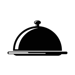 Restaurant Food Serving Tray Cloche Icon Vector Illustration