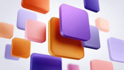Abstract 3D squares in pastel colors