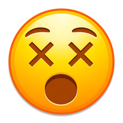 Dizzy Face Emoji with Crossed Out Eyes and Open Mouth
