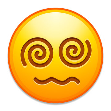 Dizzy Face Emoji with Spiral Eyes