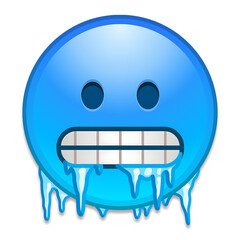 Freezing Cold Face Emoji with Icicles