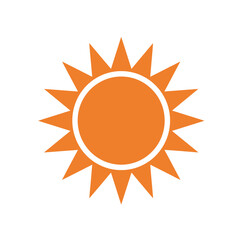 Sun Icon &ndash; Bright Orange Solar Symbol Vector Illustration