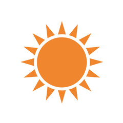 Sun Icon – Bright Orange Solar Symbol Vector Illustration