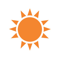 Sun Icon – Bright Orange Solar Symbol Vector Illustration