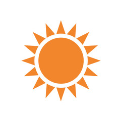 Sun Icon – Bright Orange Solar Symbol Vector Illustration