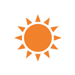 Sun Icon – Bright Orange Solar Symbol Vector Illustration