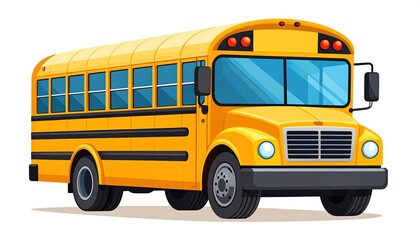Vibrant Yellow School Bus Illustration