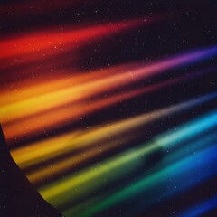 Fototapeta premium Vibrant rainbow light streaks dance across starry night sky