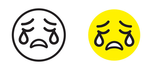 Set of bad mood and sadness emojis faces icon. vector illustration EPS 10.