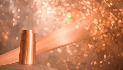 Copper spray bottle on a bokeh background